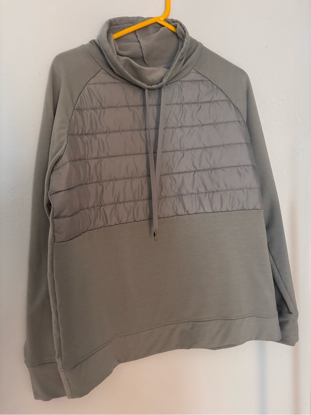 Xersion Quilted Panel Turtleneck Sweater - Gray